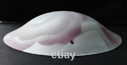 Lustre Ceiling Light / ART DECO Basin Signed MAXONADE Paris Enameled Glass