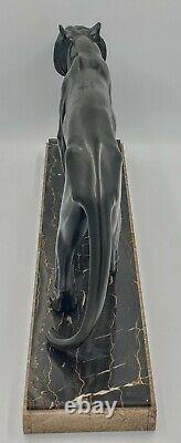 M. Font Belle Panther Noire Metal Art Deco 1930 Grand Modele 70cm. Panther Black