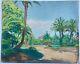 Minartz Tony (1870-1944) Palms In A Park, Côte D'azur. Signed Watercolor