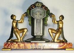 Magnificent Pendulum Topping Signed G. Limousin Art Deco French Clock