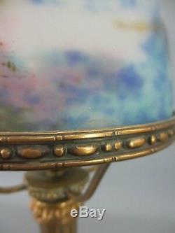 Marble Signed Bronze Lamp Siena Obus Glass Paste Müller Art Deco H41 CM