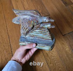 Maurice Faure Couple Of Geese Sculpture Ceramic Art Deco