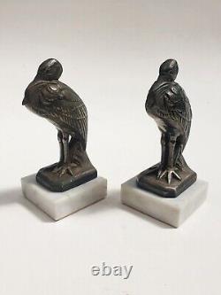 Maurice Frécourt (1890-) Stork Birds Bookend Sculpture Art Deco