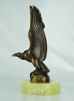 Max Le Verrier Animalière Mascot Sculpture Signed Bronze Vulture. Art Deco
