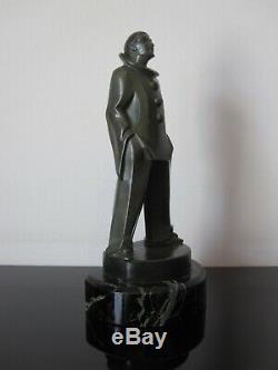 Max Le Verrier Old Statuette Pierrot. Signed