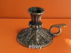 Max Le Verrier old bronze candle holder Signed, Art Deco