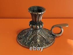 Max Le Verrier old bronze candle holder Signed, Art Deco