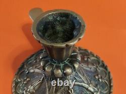 Max Le Verrier old bronze candle holder Signed, Art Deco