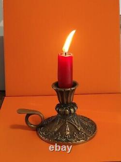 Max Le Verrier old bronze candle holder Signed, Art Deco