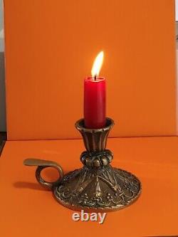 Max Le Verrier old bronze candle holder Signed, Art Deco