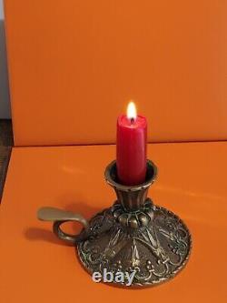 Max Le Verrier old bronze candle holder Signed, Art Deco