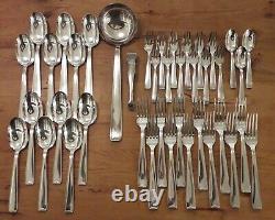 Menagere Art Deco Silver Metal Signed 100 And Lcf For Le Couvert