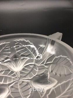 Molded Pressed Glass Ice Service with Hazelnut Decoration signed Arrers Art Deco