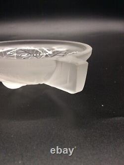 Molded Pressed Glass Ice Service with Hazelnut Decoration signed Arrers Art Deco