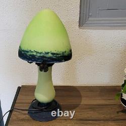 Mushroom Glass Lamp signed Cochelin France, rare color