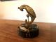 Nice Small Bronze, Marble Base Stylized Bird Signed Bizette, Art Deco