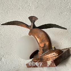 Night Lamp Art Deco Signed By Berjon Decor Of An Old Mouette 1920 30