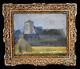 Oil Painting Of The Church Of La Saussaye, Rouen School, Normandy, Signed Early 20th Century