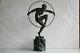 Old Art Deco Bronze In Hoop Dancer Signed Andre Bouraine H 47.5 Cm