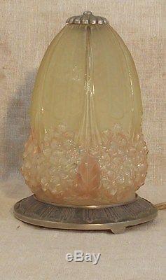Old Art Deco Lamp Muller Freres Signed Hettier And Vincent 1930