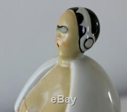 Old Candy Box Porcelain Art Deco Woman Signed Robj