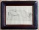 Old Drawing Female Nude Art Deco Frame Framing 20th Signed