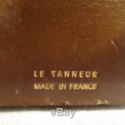 Old Lamp Le Tanneur Saddle Leather Signed Desk Lamp Tischlampe Design Adnet