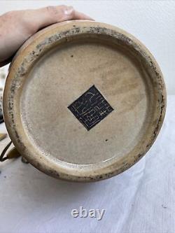 Old Lampfoot Nankin Decor Vase Blue Asia Porcelain China Vintage Sign