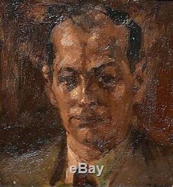 Old Painting Portrait Of A Noble Man Signed Martin Bollé Belgian XX Art Deco 1930