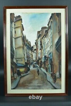 Old Painting Street View 5th Latin Quarter Paris Cesar Bron Vlaminck Art Deco