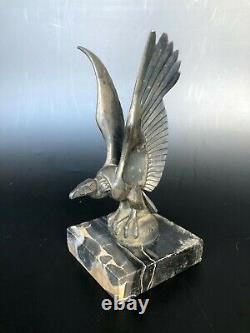 Old Sculpture Serre Book Vulture Signed Max The Verrier Art Deco Booken