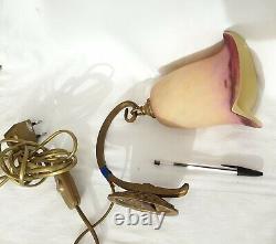 Old glass paste wall lamp signed LAGNY