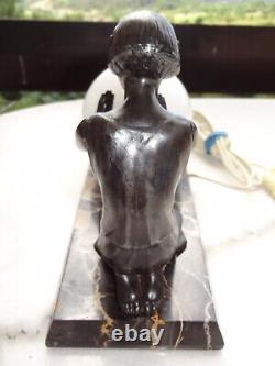 Old signed art deco lamp for women