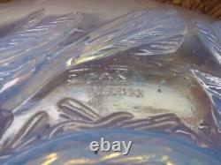 Opalescent glass fruit bowl with birds signed EZAN FRANCE art deco