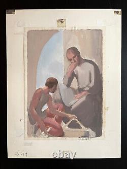 Original Art Deco drawing signed 1935 study for painting or stained glass
