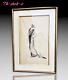 Original Drawing Gouache Fashion Dress Art Deco Fur 1925 Barbier