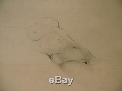 Original Drawing Graphite Luc Lafnet (1899-1939) Nude Study Ll21