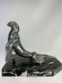 Otaries 1925 Bookend By Maurice Frécourt / Art Deco Bookend 1925