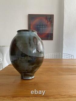 Ovaid Vase Ceramic / Faience Old Signed / Ernest Chaplet / Tbe 22cm