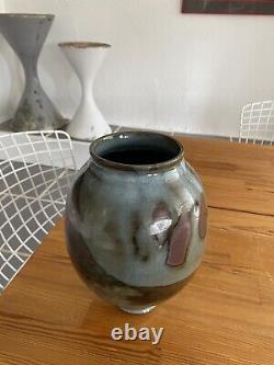 Ovaid Vase Ceramic / Faience Old Signed / Ernest Chaplet / Tbe 22cm