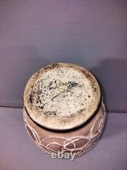 Ovoid ceramic vase by Louis Dage in Art Deco style signed underneath, spaghetti decoration