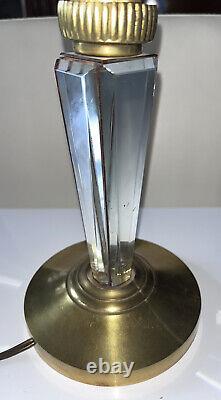 PETITOT H (1914-1938) Art Deco mirrored faceted lamp base Signed and Numbered