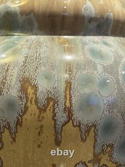 PIERREFONDS VASE stoneware with crystallization glaze Signed ART DECO late ART NOUVEAU