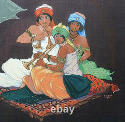 Painting By Hoft Dated 1930 The Mille And A Nuits Orientalism Art Deco