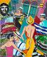 Painting Kris Milvy Art Deco Cuba Caribbean Dance 54 X 65 Cm Artist Cote Droot