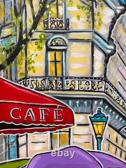 Painting Painting Kris Milvy Art Deco Rainy Day In Paris 54 X 73 CM