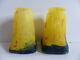 Pair Of Ancienous Tulipes In Pate De Verre Signed Muller Freres Luneville (#2)