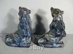 Pair Of Bookends Sandstone Flamed Of Rambervillers Signed Alphonse Citere