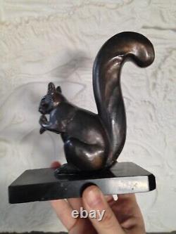 Pair of ART DECO bookends signed LEDUCQ Squirrel