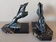 Pair Of Art Deco Bookends Antelope Signed H Moreau 1920